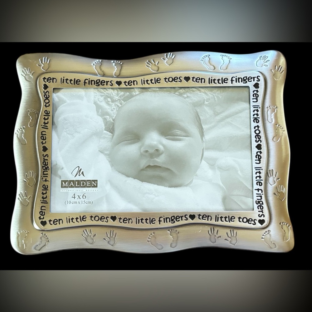 Malden 4x6 Silver Baby Frame - “10 Little Fingers Ten Little Toes”.  NWOT